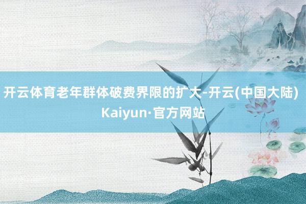 开云体育老年群体破费界限的扩大-开云(中国大陆) Kaiyun·官方网站