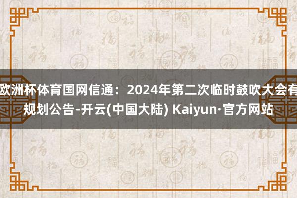 欧洲杯体育国网信通：2024年第二次临时鼓吹大会有规划公告-开云(中国大陆) Kaiyun·官方网站