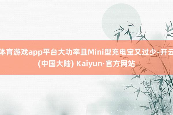 体育游戏app平台大功率且Mini型充电宝又过少-开云(中国大陆) Kaiyun·官方网站
