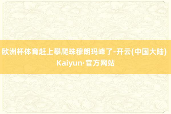 欧洲杯体育赶上攀爬珠穆朗玛峰了-开云(中国大陆) Kaiyun·官方网站