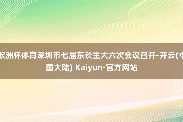 欧洲杯体育深圳市七届东谈主大六次会议召开-开云(中国大陆) Kaiyun·官方网站