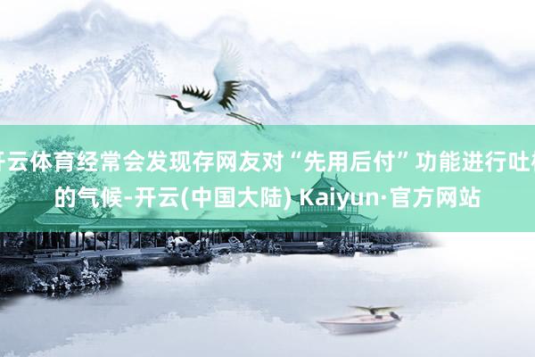 开云体育经常会发现存网友对“先用后付”功能进行吐槽的气候-开云(中国大陆) Kaiyun·官方网站
